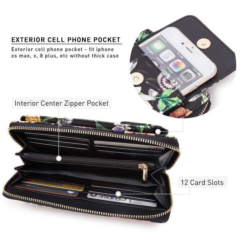 Dasein Crossbody Bag Phone Purse Handbag for Women Shoulder Bag Credit Card Wristlet Wallet with Multi Pockets - Image 5